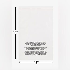 25 Resealable Clear Plastic Bags 12 x 15